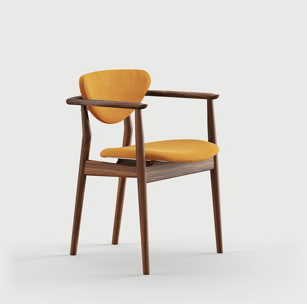 Chaise de salle à manger sans accoudoirs en noyer