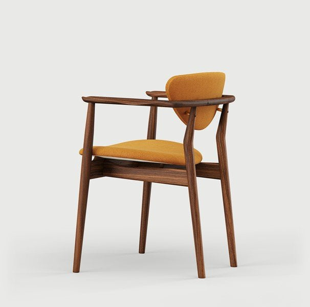 Chaise de salle à manger sans accoudoirs en noyer