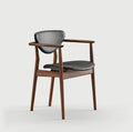 Chaise de salle à manger sans accoudoirs en noyer