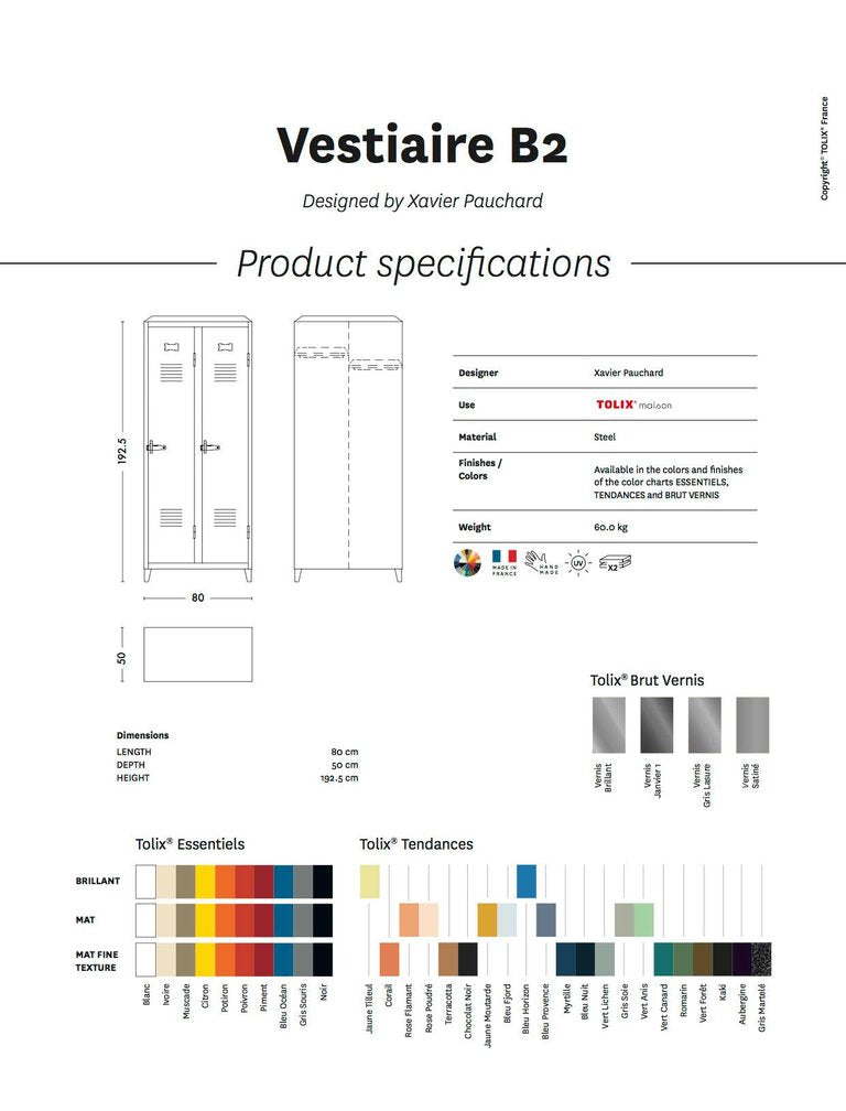Armoire-vestiaire à double porte