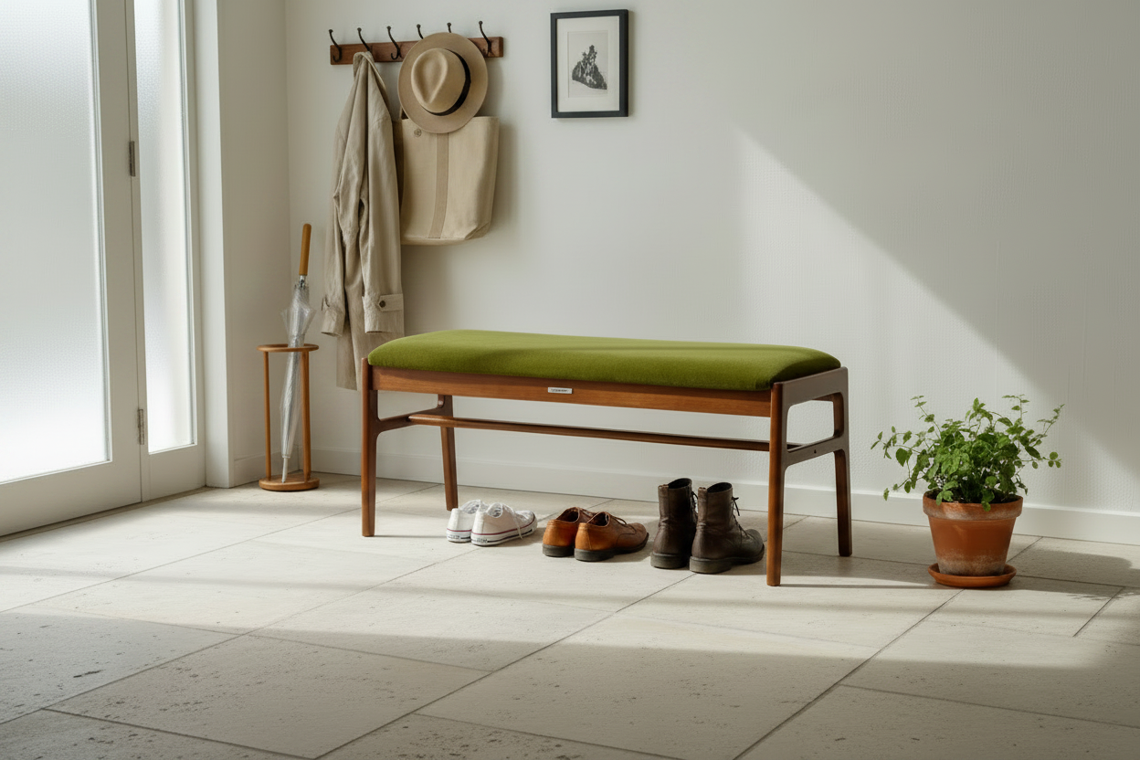 bench moquette green 玄关丰富场景