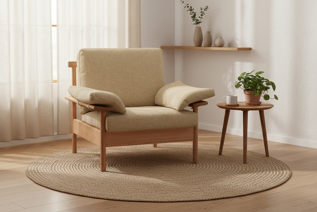 Hida Armchair in Japandi Living Room